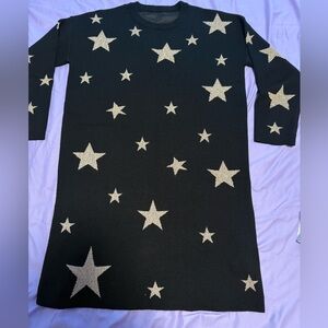 PE-MME… Black and Gold sweater dress